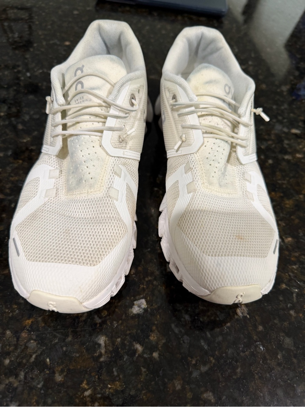 On Running White/Off-White Mesh Running Sneakers - Picture 3 of 10